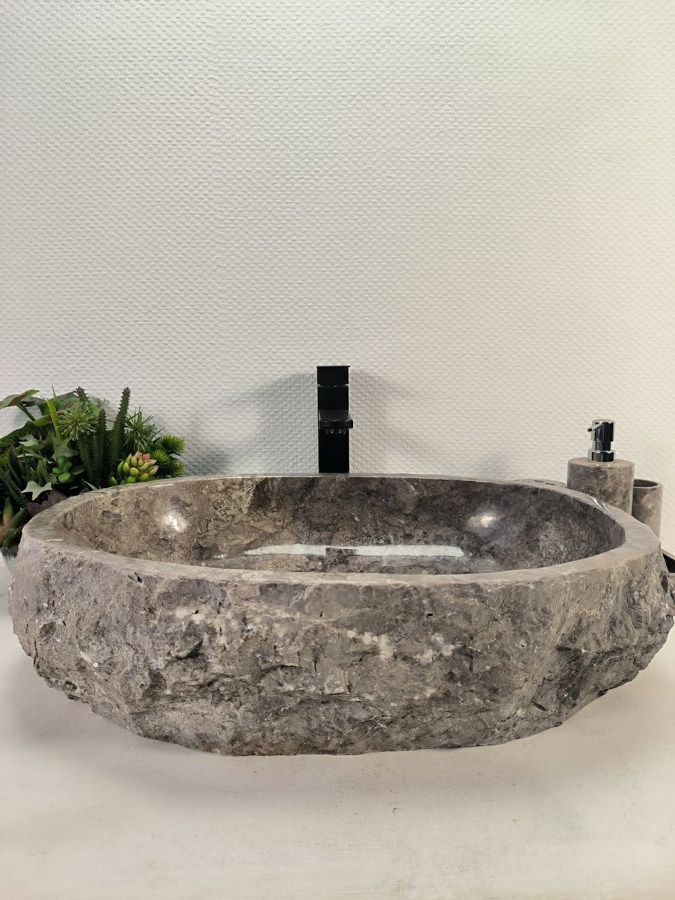 Раковина из мрамора Erozy Grey EM-65097 59*41*15 из натурального камня