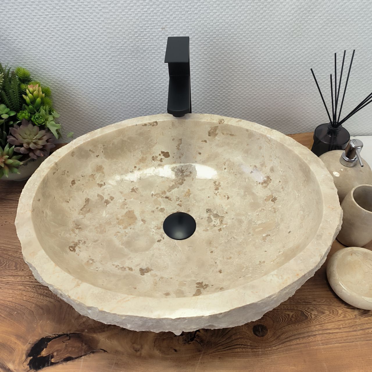 Раковина из мрамора Erozy Cream EM-62654 55*46*15 из натурального камня