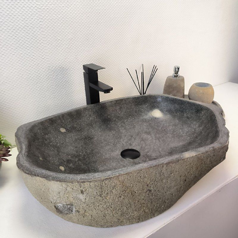 Раковина из речного камня RS-63524 (70*50*16) из натурального камня