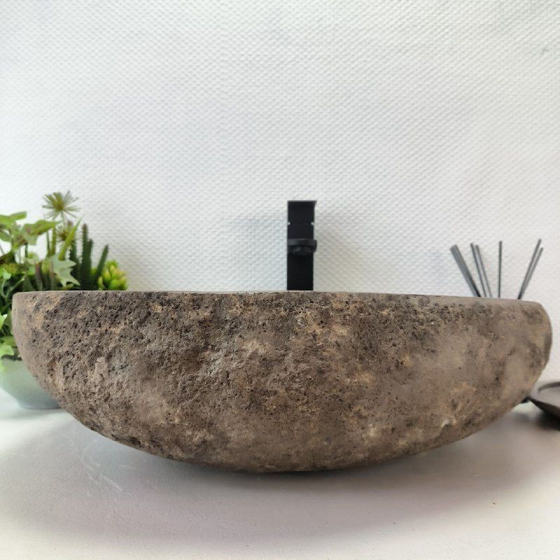 Раковина из речного камня RS-63547 (55*46*16) из натурального камня