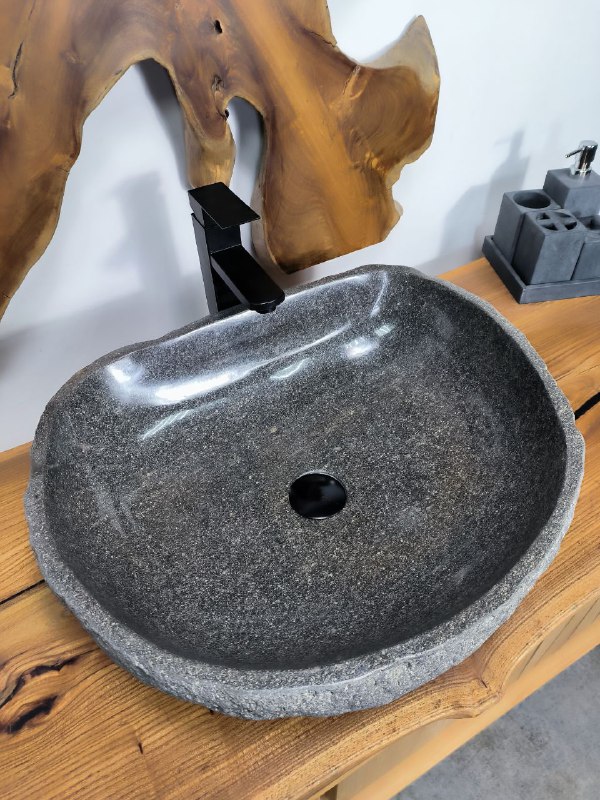 Раковина из речного камня RS-66710 56х46х16 из натурального камня