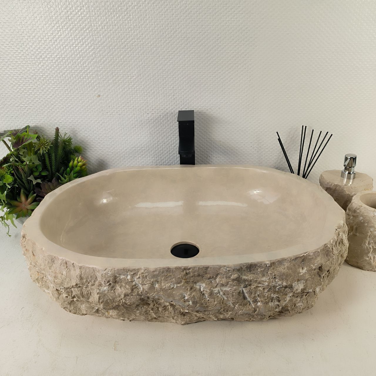 Раковина из мрамора Erozy Cream EM-65098 65*47*16 из натурального камня