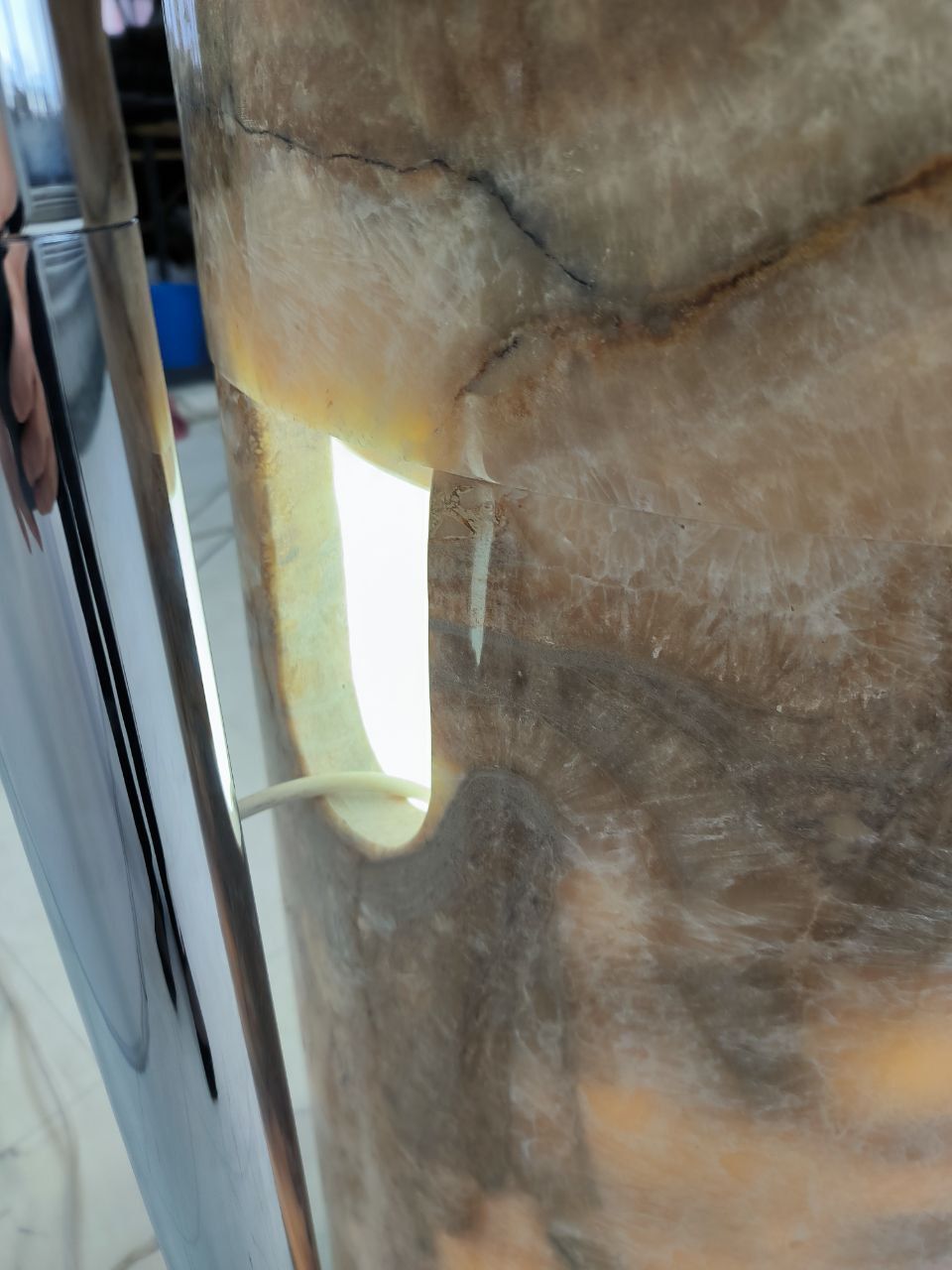 Раковина напольная из оникса Silinder Natural ON-65927 45х45х90 из натурального камня