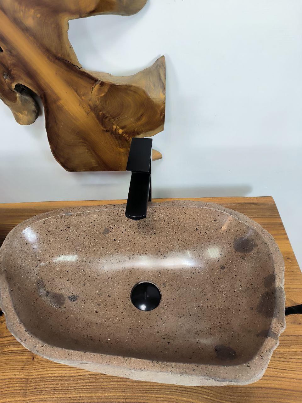 Раковина из речного камня ПАРА! RS-66551 57x36x15 натурального камня
