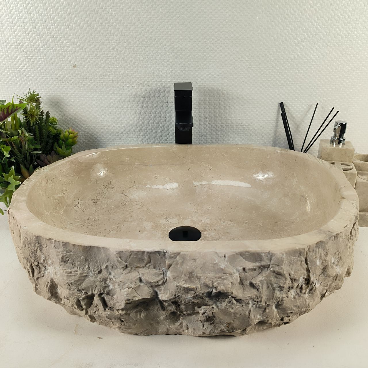 Раковина из мрамора Erozy Cream EM-65030 63*50*16 из натурального камня
