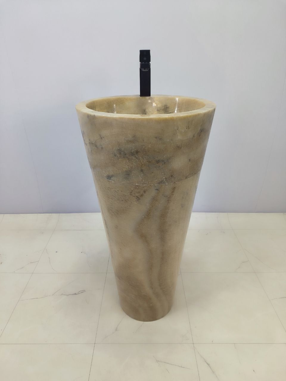 Раковина напольная из оникса Yellow ON-66252 45*45*90 из натурального камня