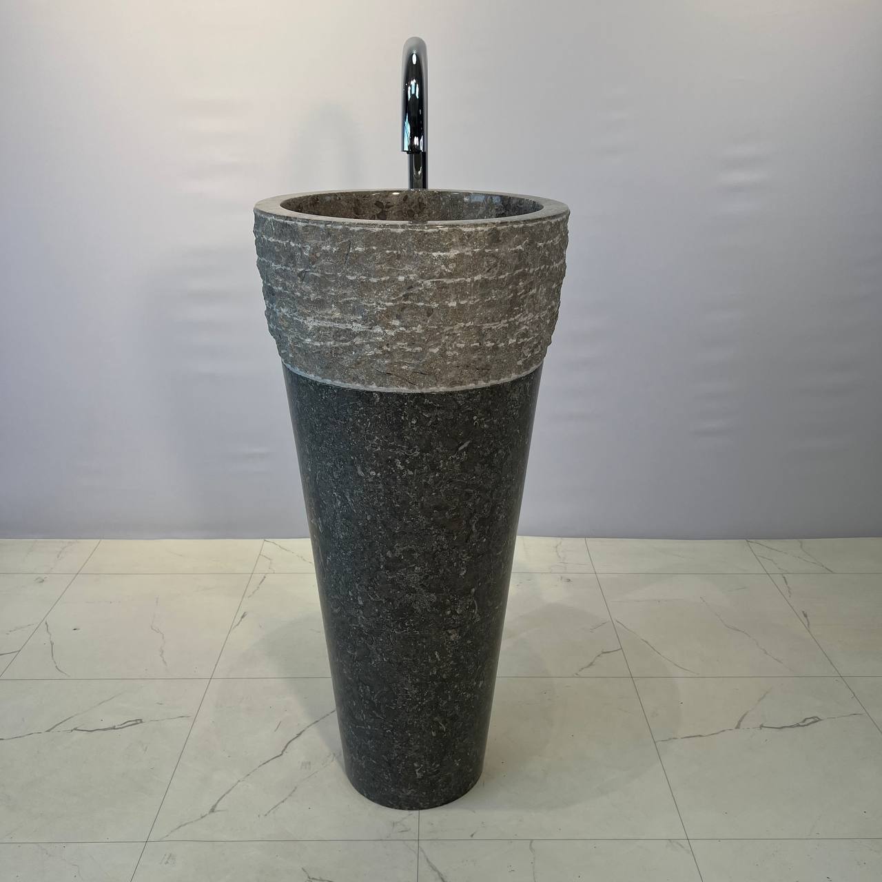 Раковина напольная из мрамора Erozy Top Grey MN-67054 40*40*90