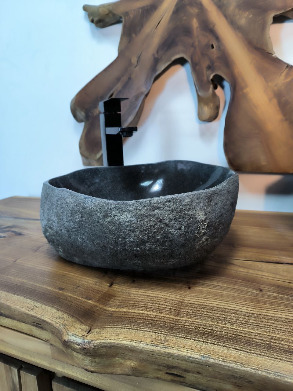 Раковина из речного камня RS-66759 37х37х14 из натурального камня