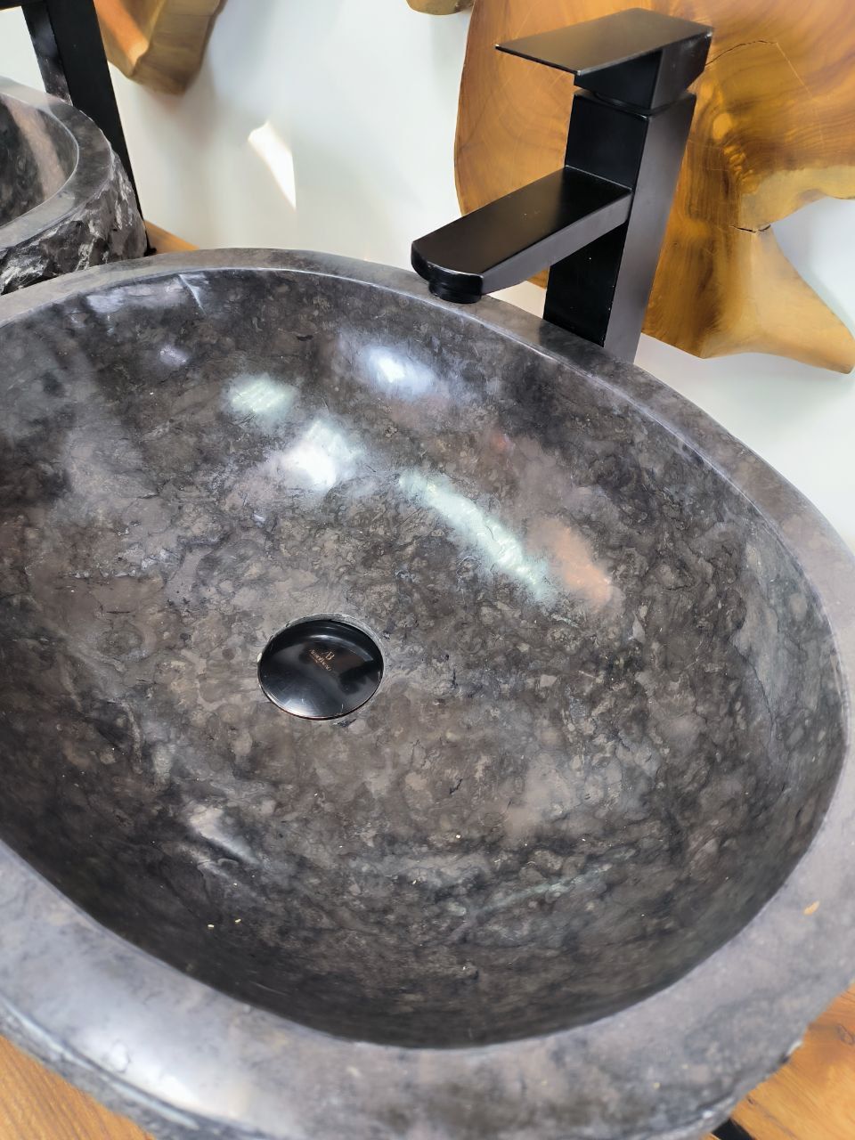 Раковина из мрамора ПАРА! Erozy Black EM-66599 51х40х15 из натурального камня