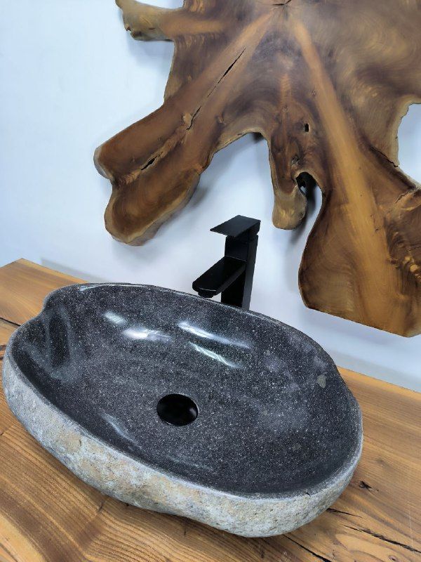 Раковина из речного камня RS-66401 54х35х15 из натурального камня