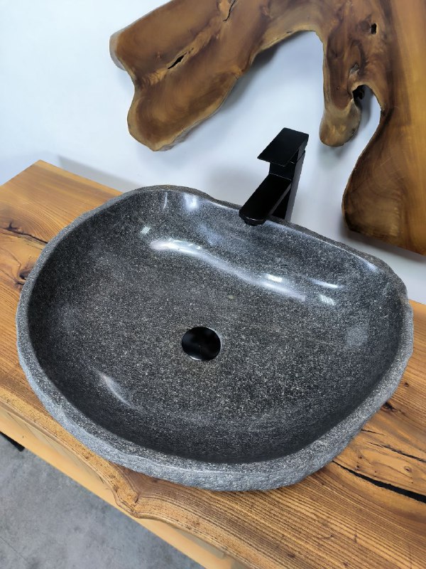 Раковина из речного камня RS-66710 56х46х16 из натурального камня
