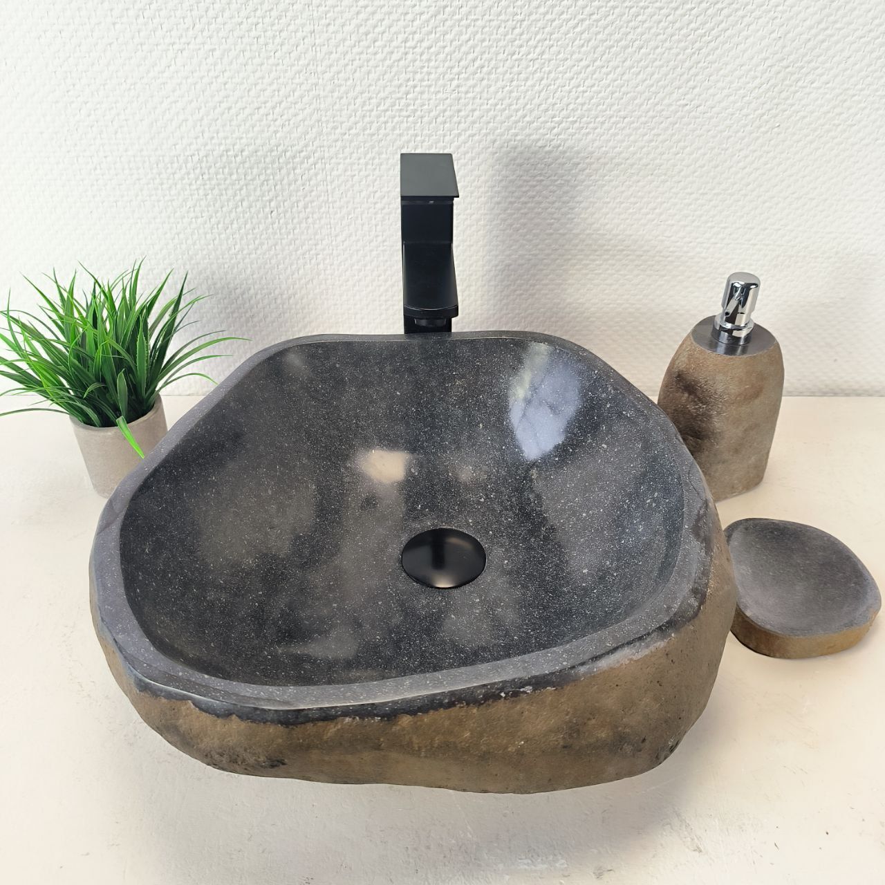 Раковина из речного камня RS-66040 41х39х15 из натурального камня