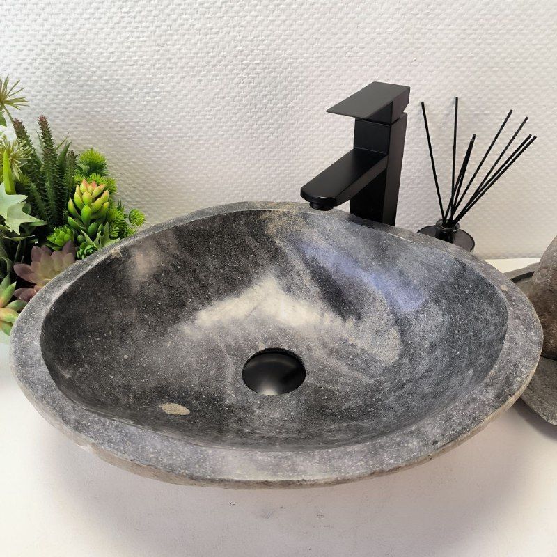 Раковина из речного камня RS-63587 (48*39*15) из натурального камня