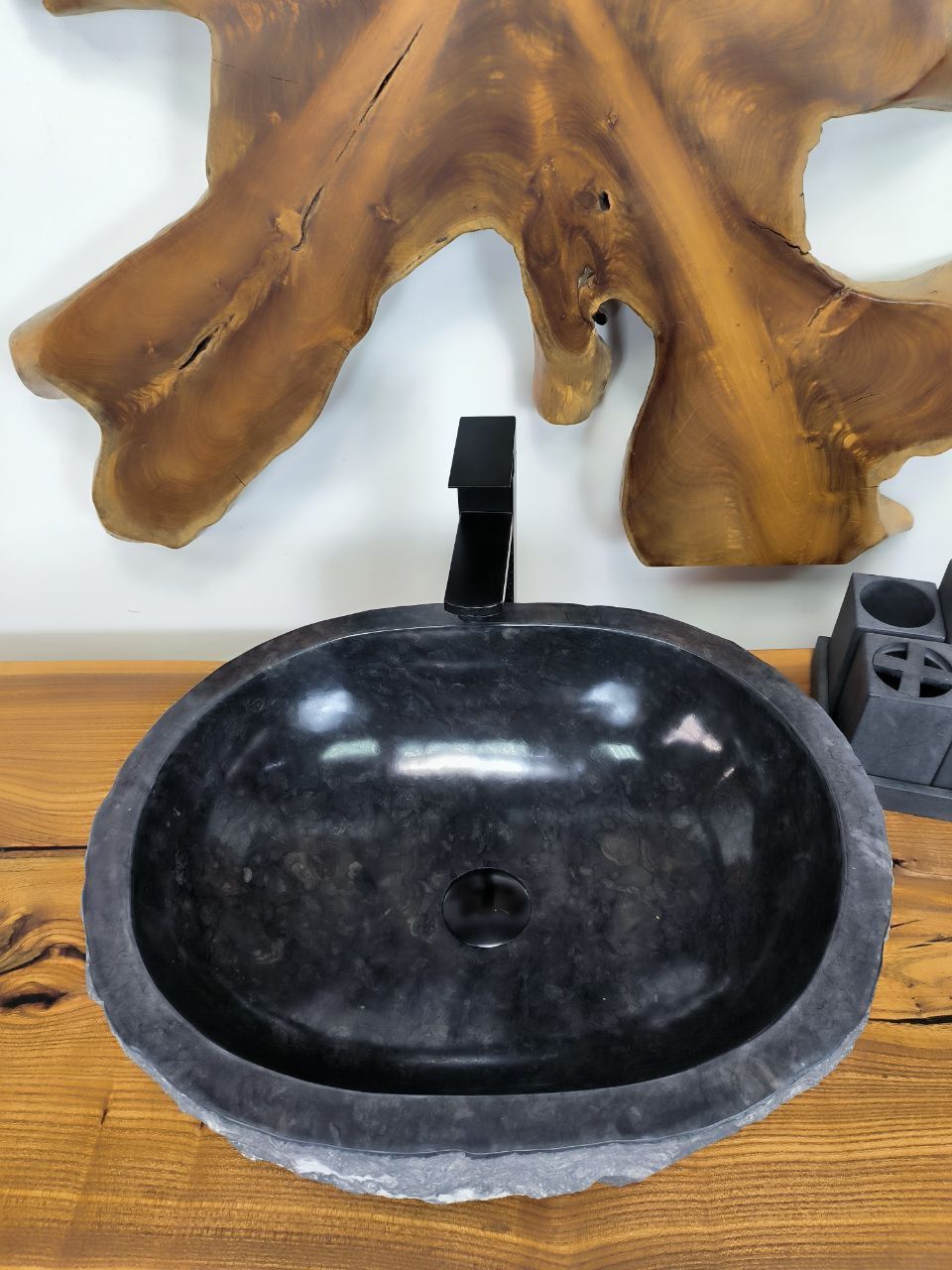 Раковина из мрамора Erozy Black EM-66216 51х41х16 из натурального камня