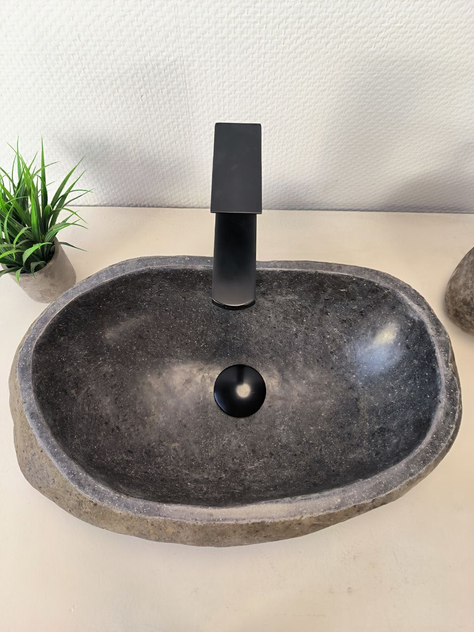 Раковина из речного камня RS-65984 50х31х15 из натурального камня