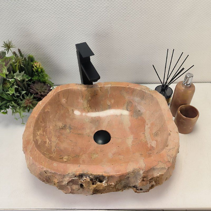 Раковина из мрамора Erozy Red EM-62824 52*42*15 из натурального камня