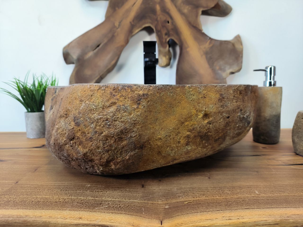 Раковина из речного камня RS-65773 50х45х16 из натурального камня