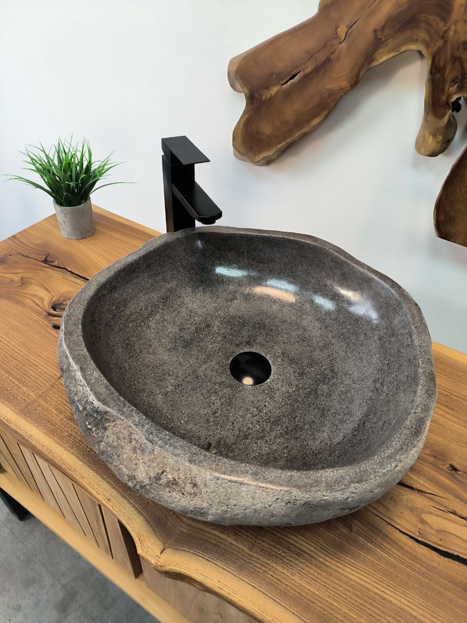 Раковина из речного камня RS-65903 50х50х15 из натурального камня