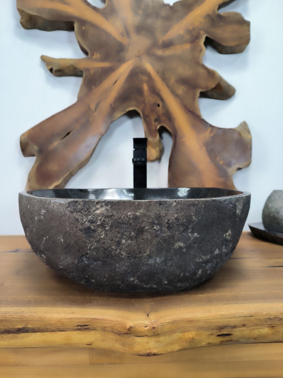 Раковина из речного камня RS-66285 47х46х15 из натурального камня