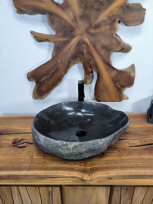 Раковина из речного камня RS-66690 57х45х15 из натурального камня