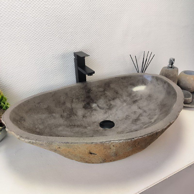 Раковина из речного камня RS-63526 (77*50*15) из натурального камня