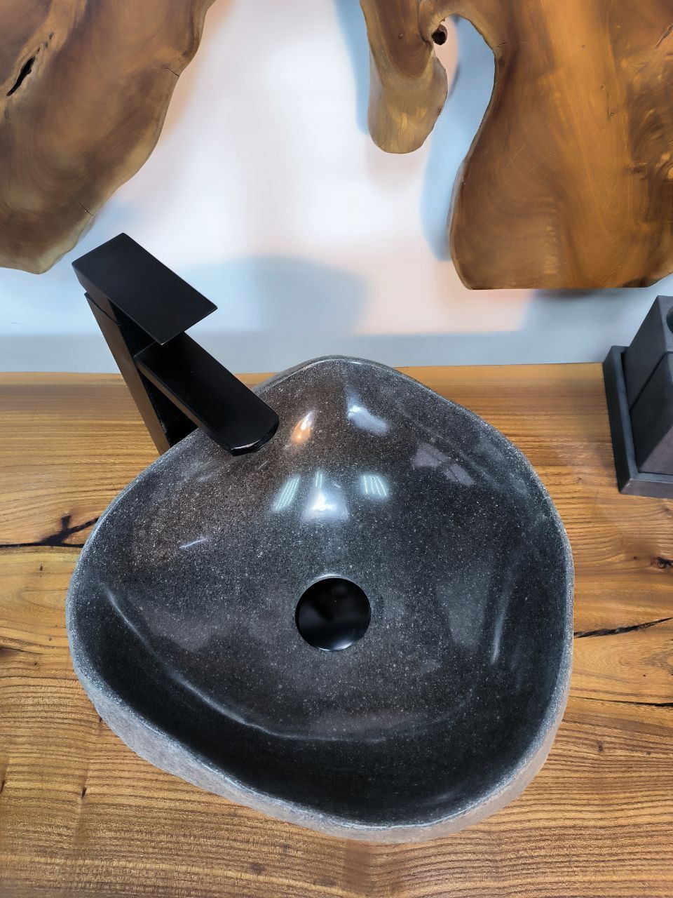 Раковина из речного камня RS-66759 37х37х14 из натурального камня