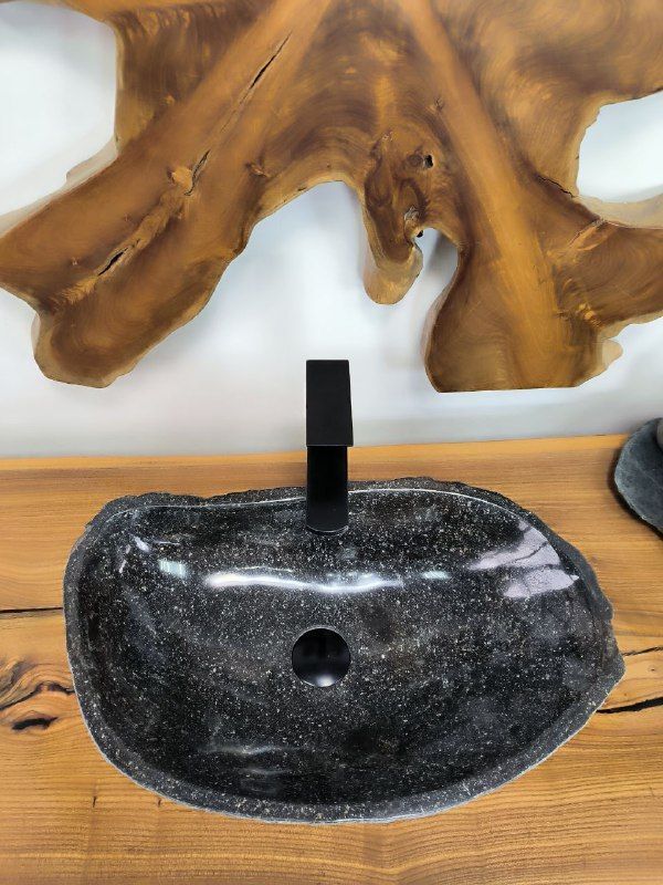 Раковина из речного камня RS-66449 53х32х15 из натурального камня