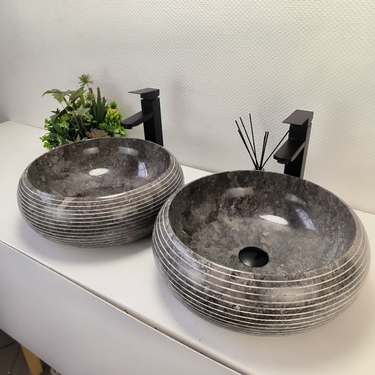Раковина из мрамора ПАРА! Donut Grey Allur DM-62987 45*45*15 134