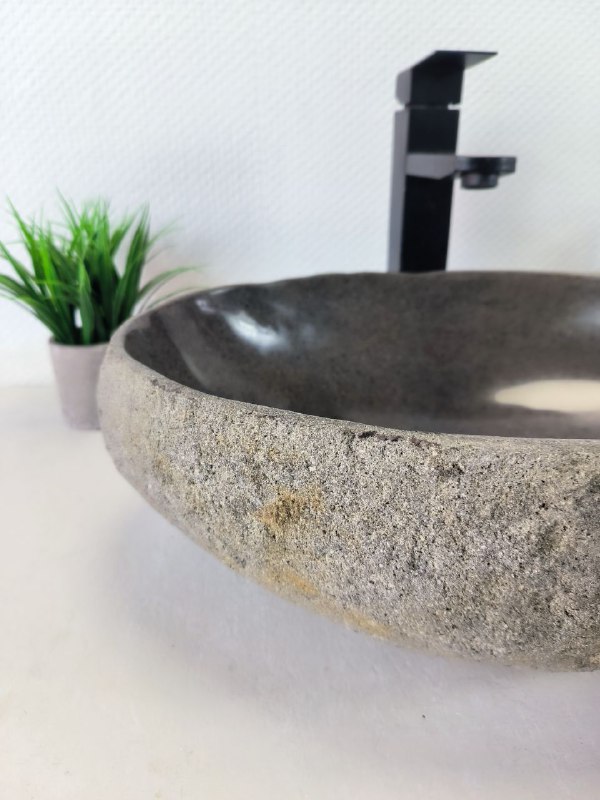 Раковина из речного камня RS-66205 46х33х15 из натурального камня