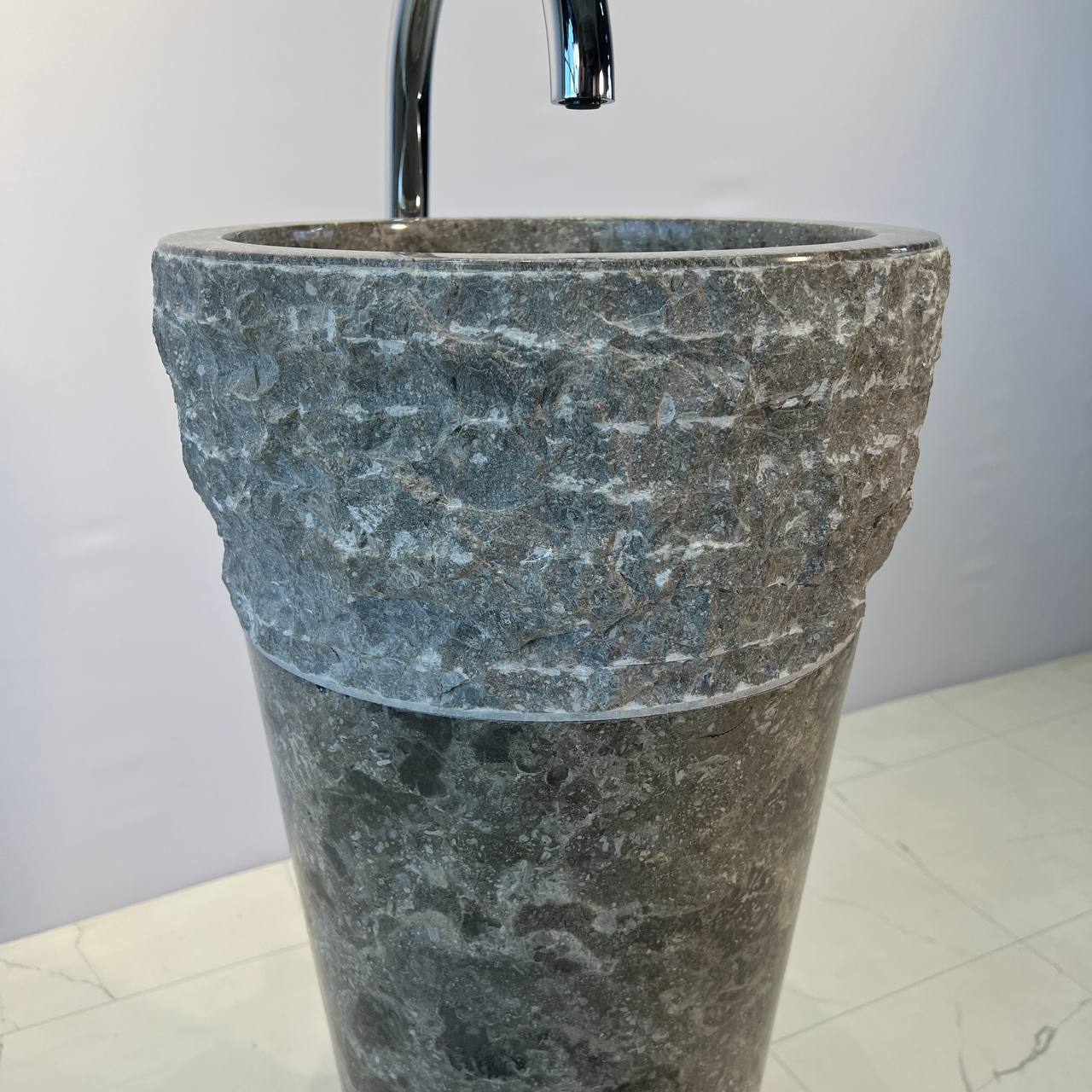 Раковина напольная из мрамора Erozy Top Grey MN-67044 40*40*90