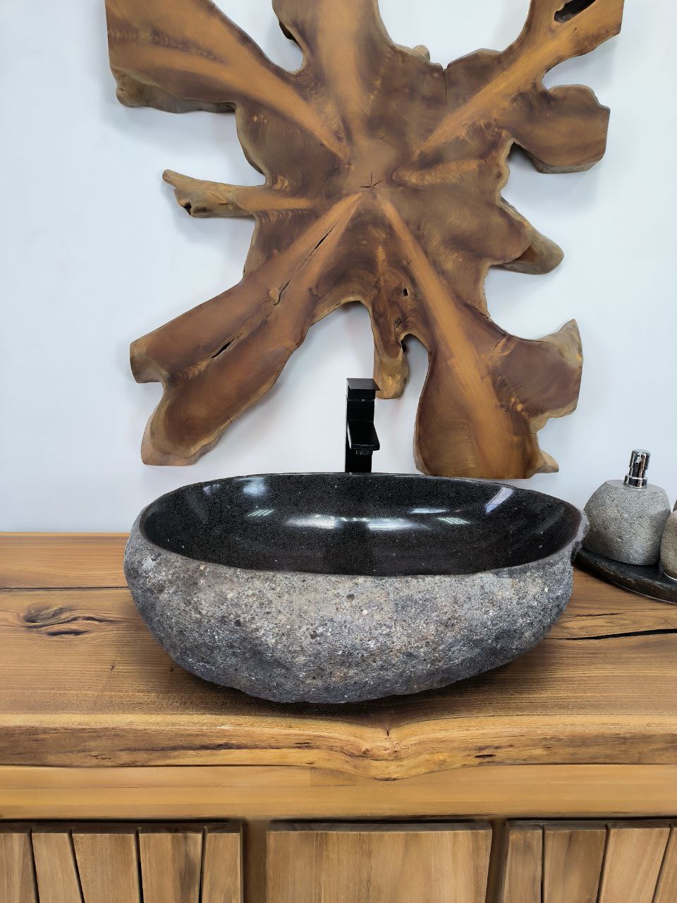 Раковина из речного камня RS-66292 58х42х15 из натурального камня