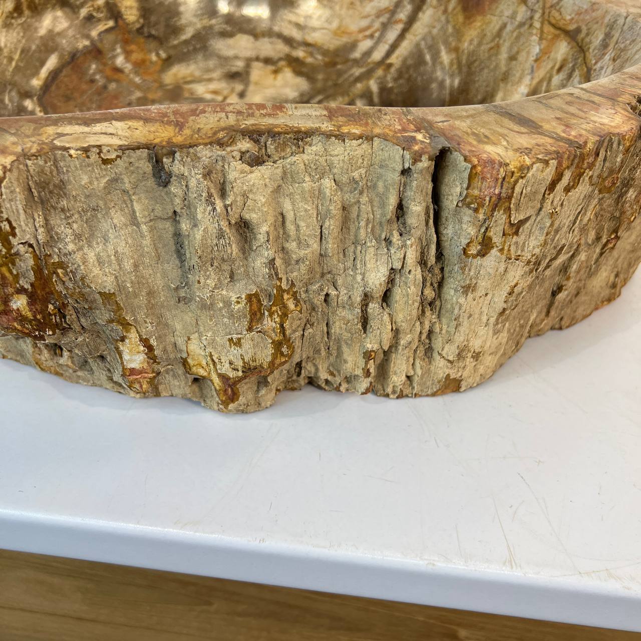Раковина из окаменелого дерева ПАРА! OD-67011 63*46*16 из натурального камня