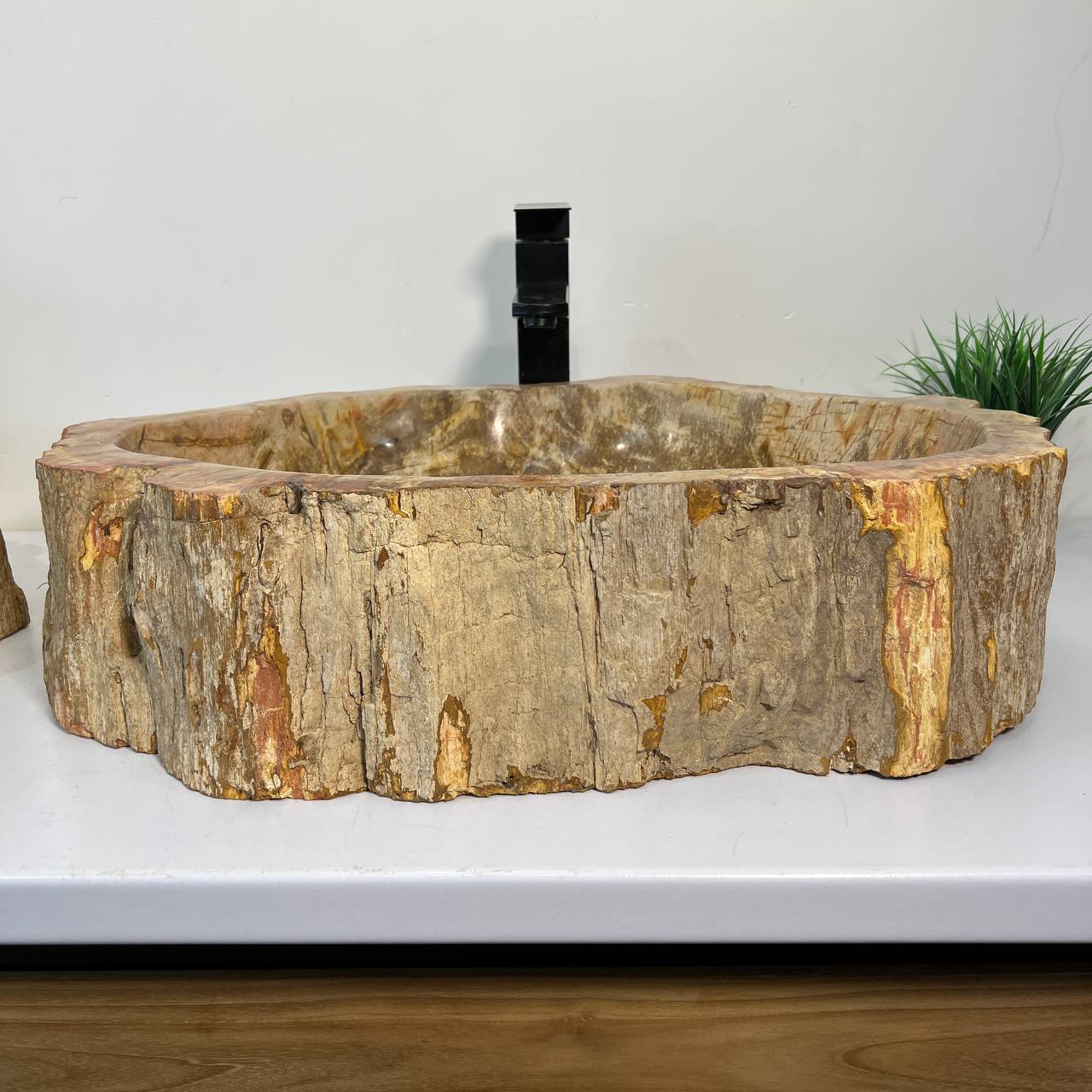 Раковина из окаменелого дерева ПАРА! OD-67011 63*46*16 из натурального камня