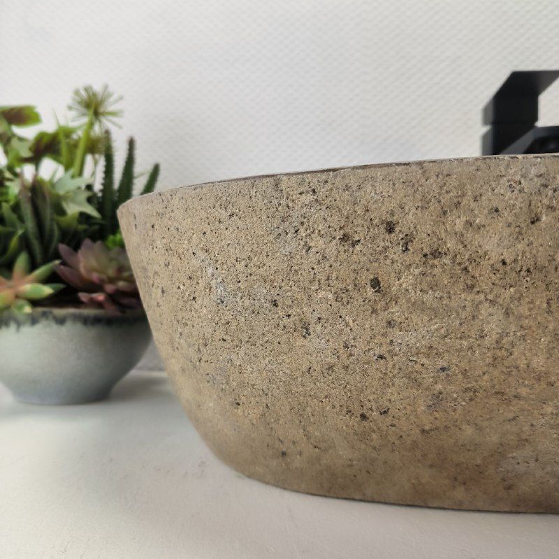 Раковина из речного камня RS-63509 (60*34*15) из натурального камня