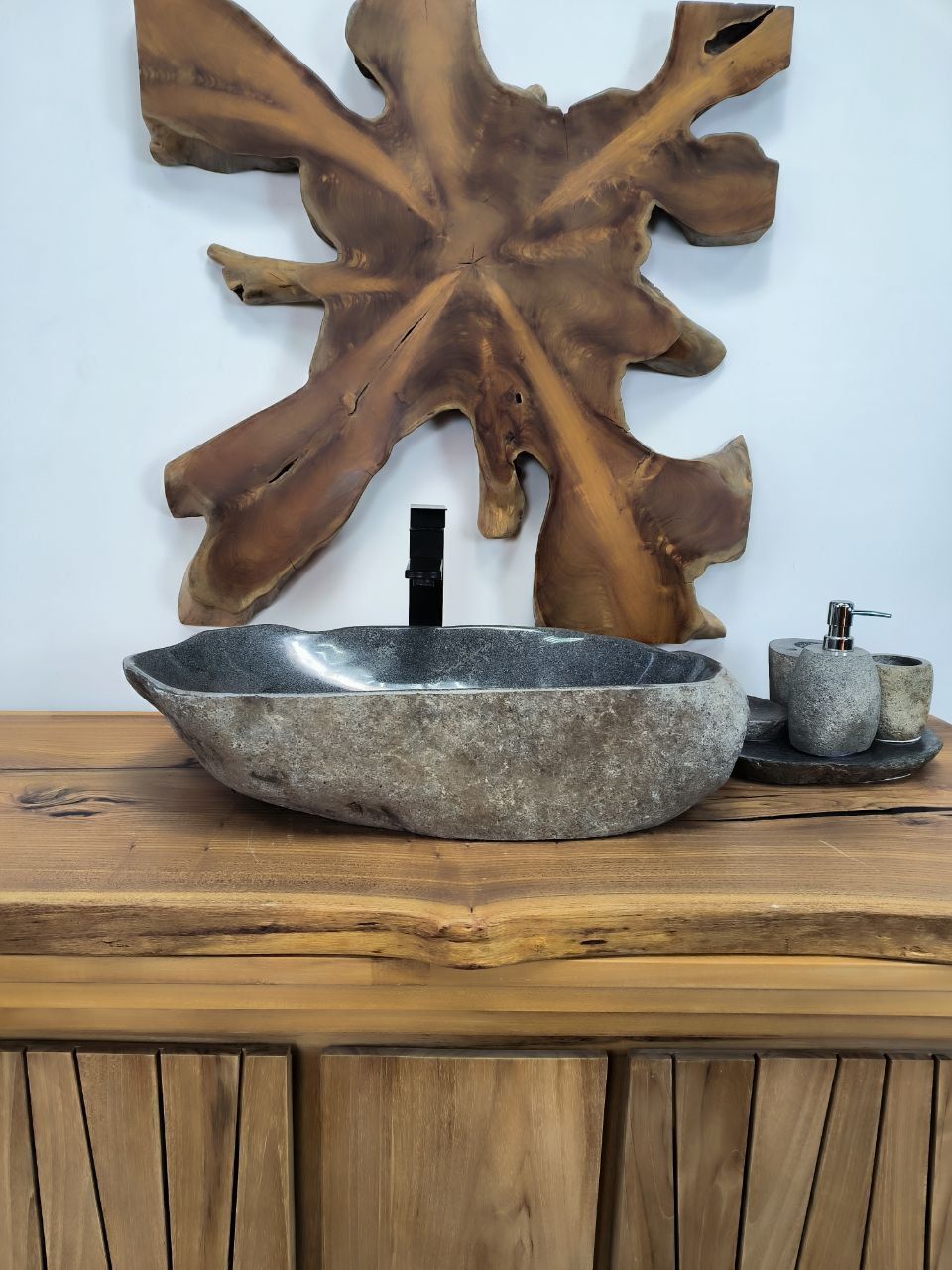 Раковина из речного камня RS-66324 63х33х15 из натурального камня
