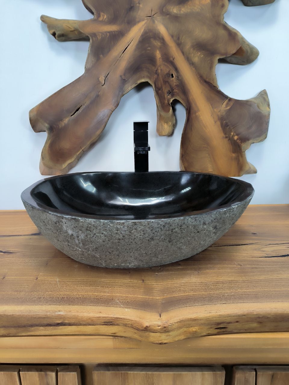 Раковина из речного камня RS-66353 54х39х15 из натурального камня