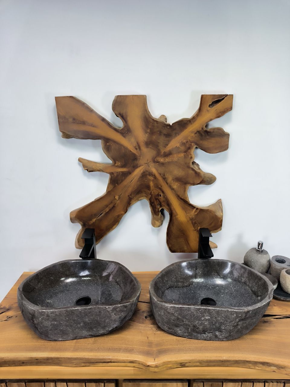 Раковина из речного камня ПАРА! RS-66393 51х35х16 из натурального камня