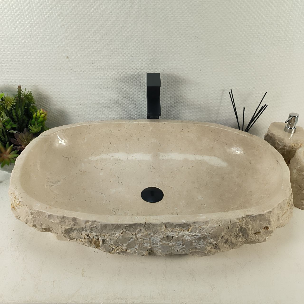 Раковина из мрамора Erozy Cream EM-65109 73*46*16 из натурального камня