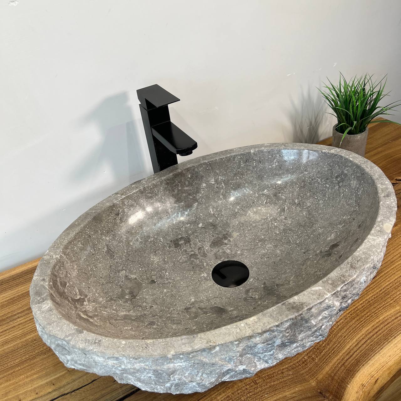 Раковина из мрамора Erozy Grey EM-66990 60*42*15 из натурального камня