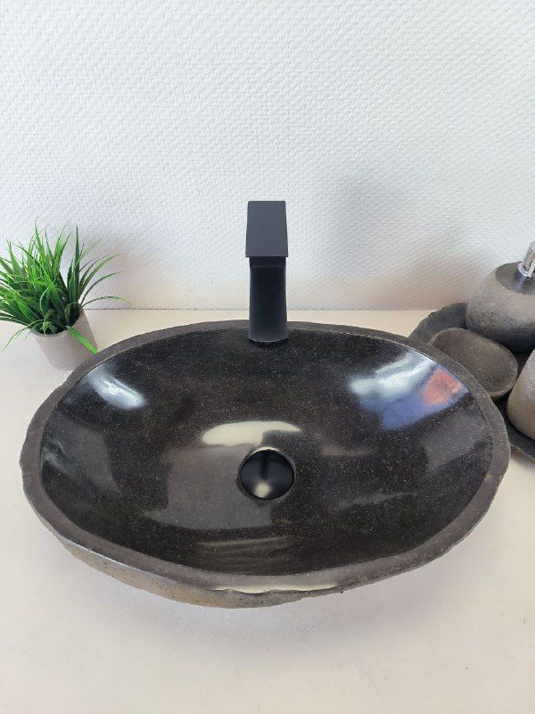 Раковина из речного камня RS-66201 51х33х15 из натурального камня