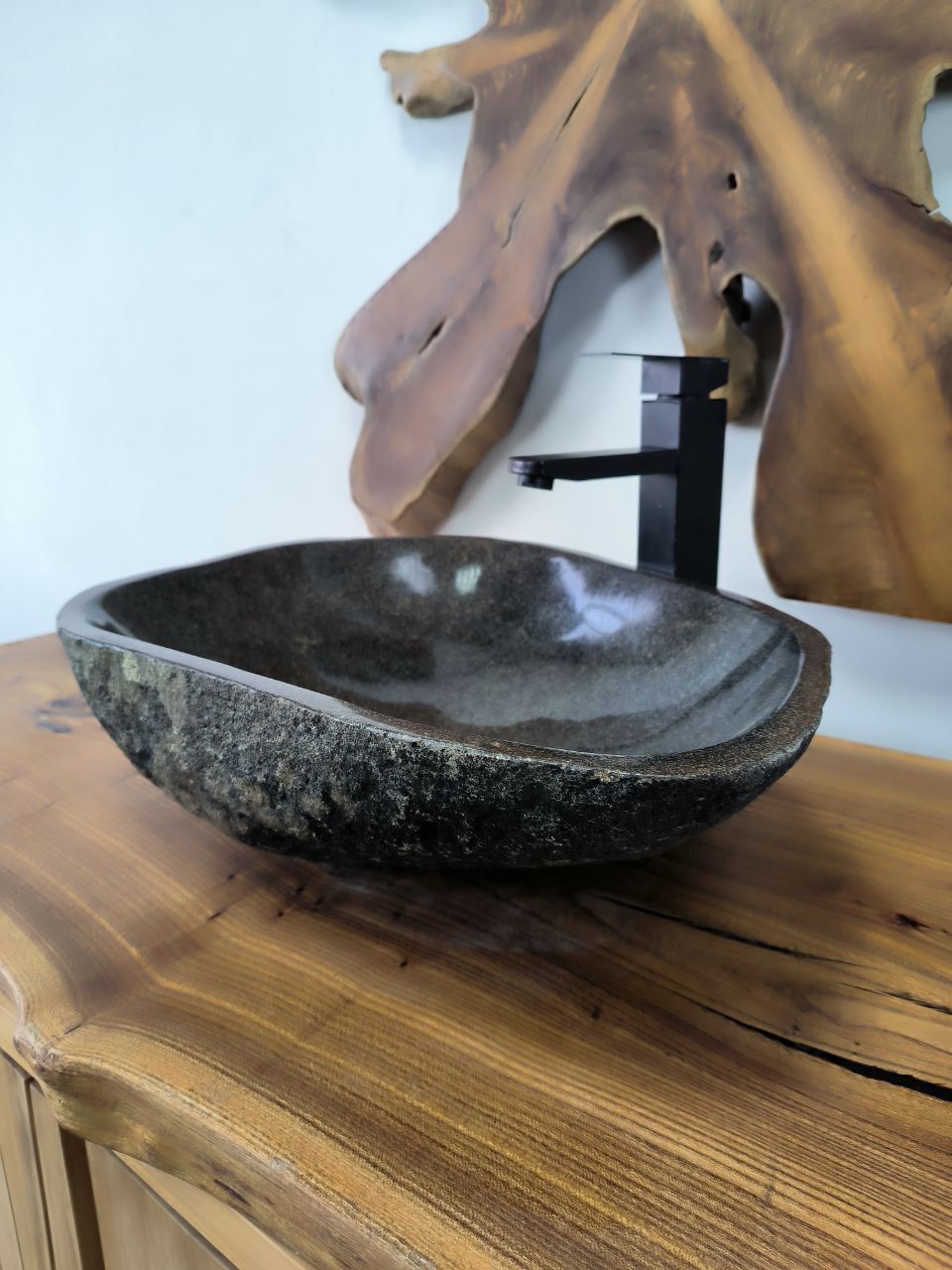 Раковина из речного камня RS-66580 51х39х15 из натурального камня