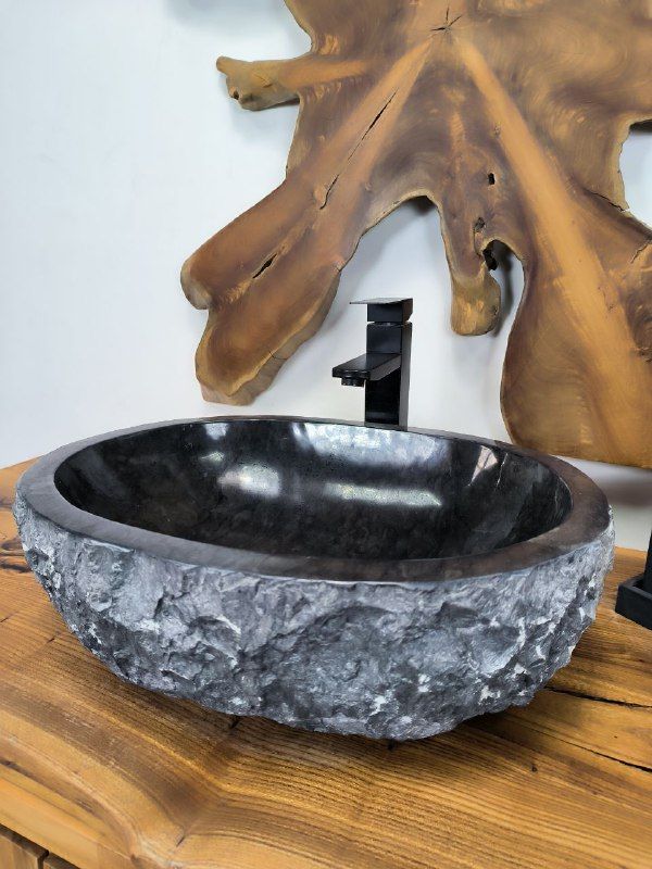 Раковина из мрамора Erozy Black EM-66617 51х38х15 из натурального камня