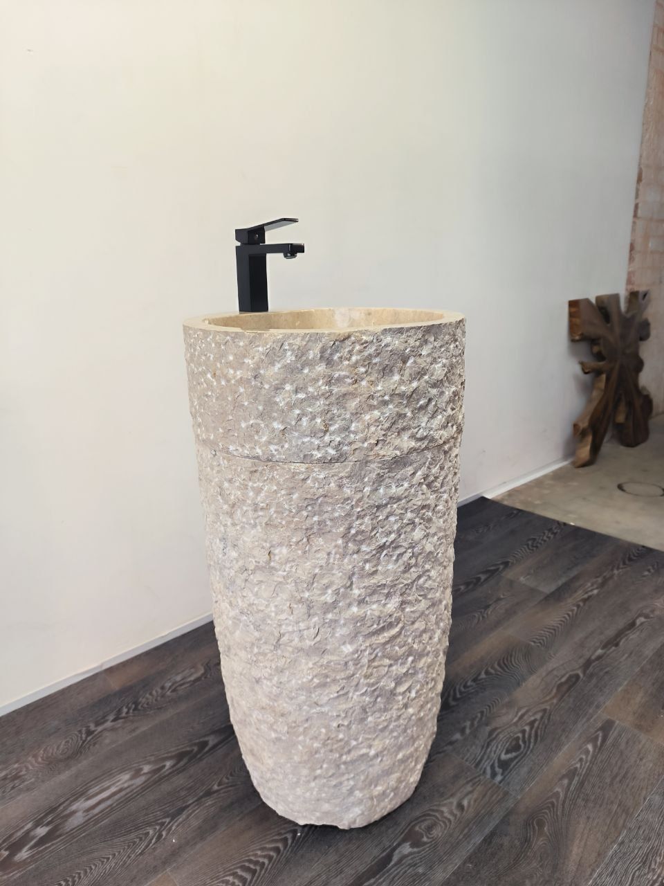Раковина напольная из мрамора Pedestal Cream Marmo MN-65913 45х45х90 из натурального камня