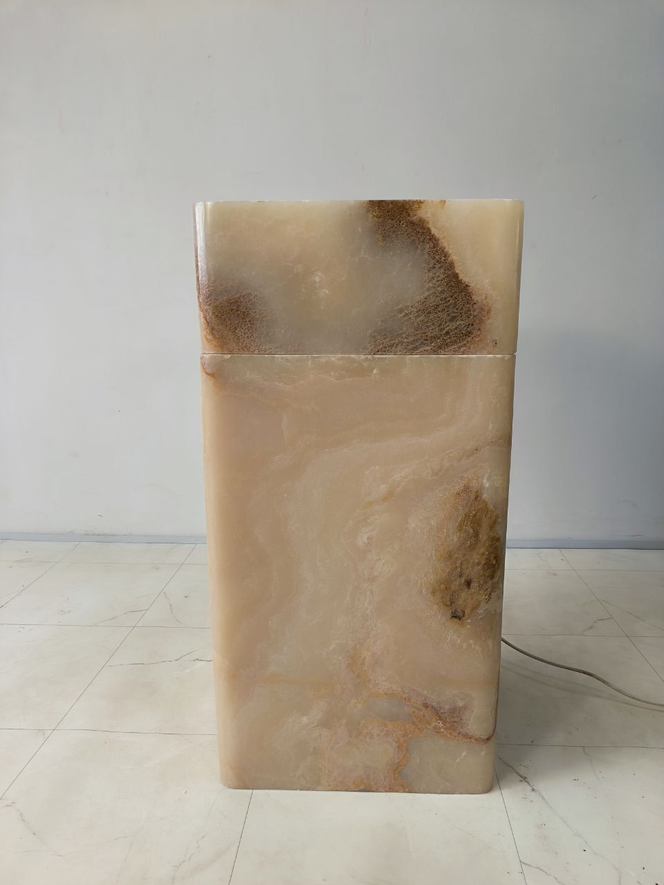 Раковина напольная из оникса Square Yellow ON-65918 45х45х90 из натурального камня