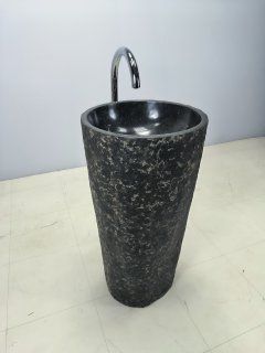 Раковина напольная из речного камня RN-66262 45х45х90 из натурального камня