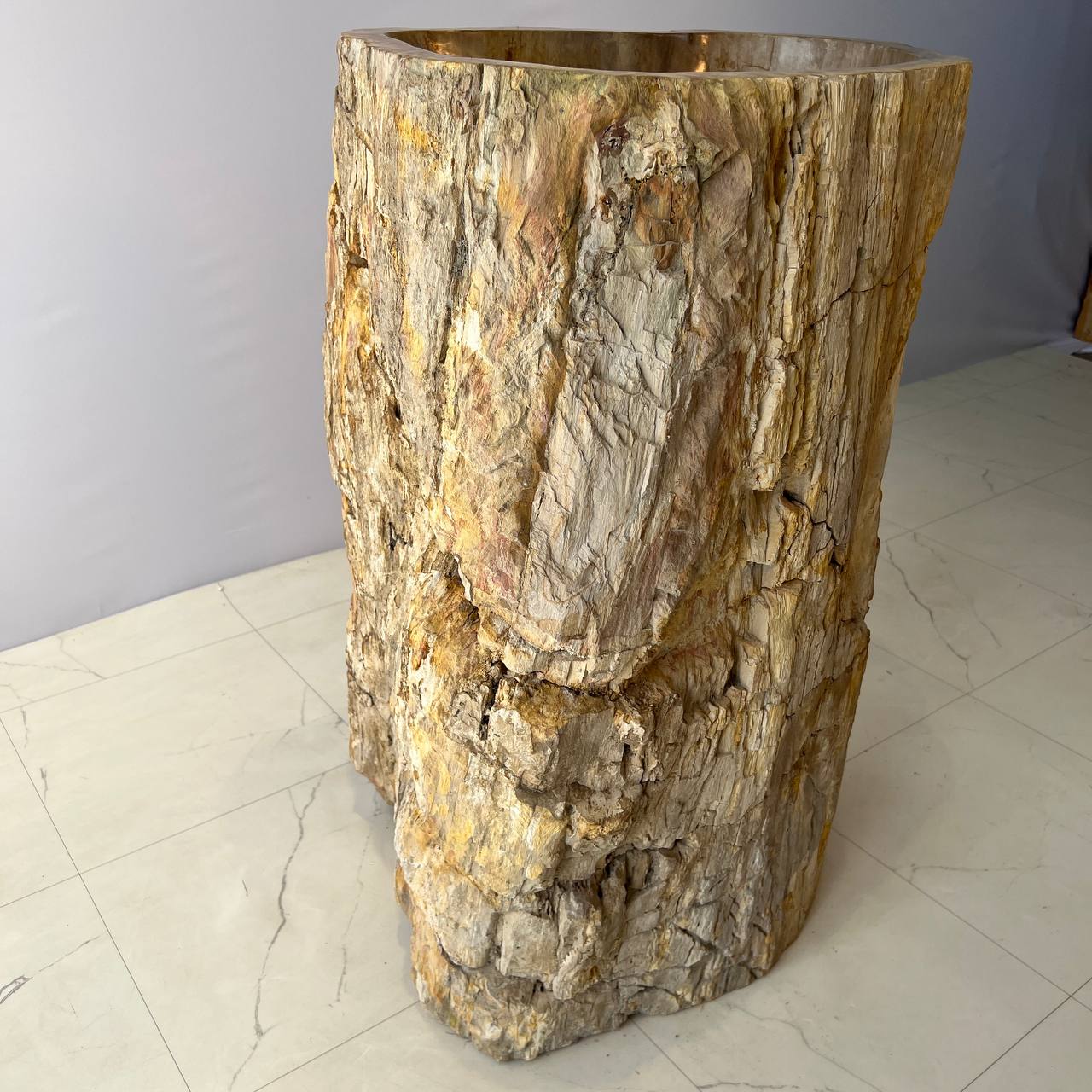 Раковина напольная из окаменелого дерева ODN-67058 56*45*90