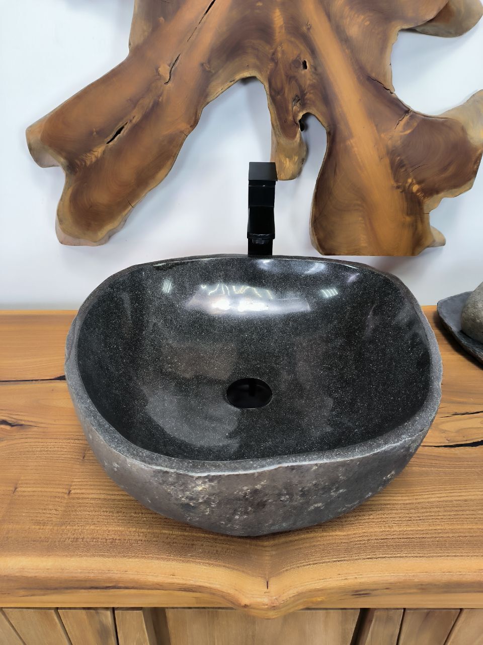 Раковина из речного камня RS-66285 47х46х15 из натурального камня