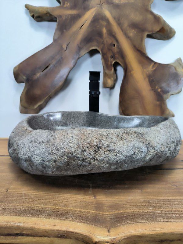 Раковина из речного камня RS-66405 54х37х14 из натурального камня