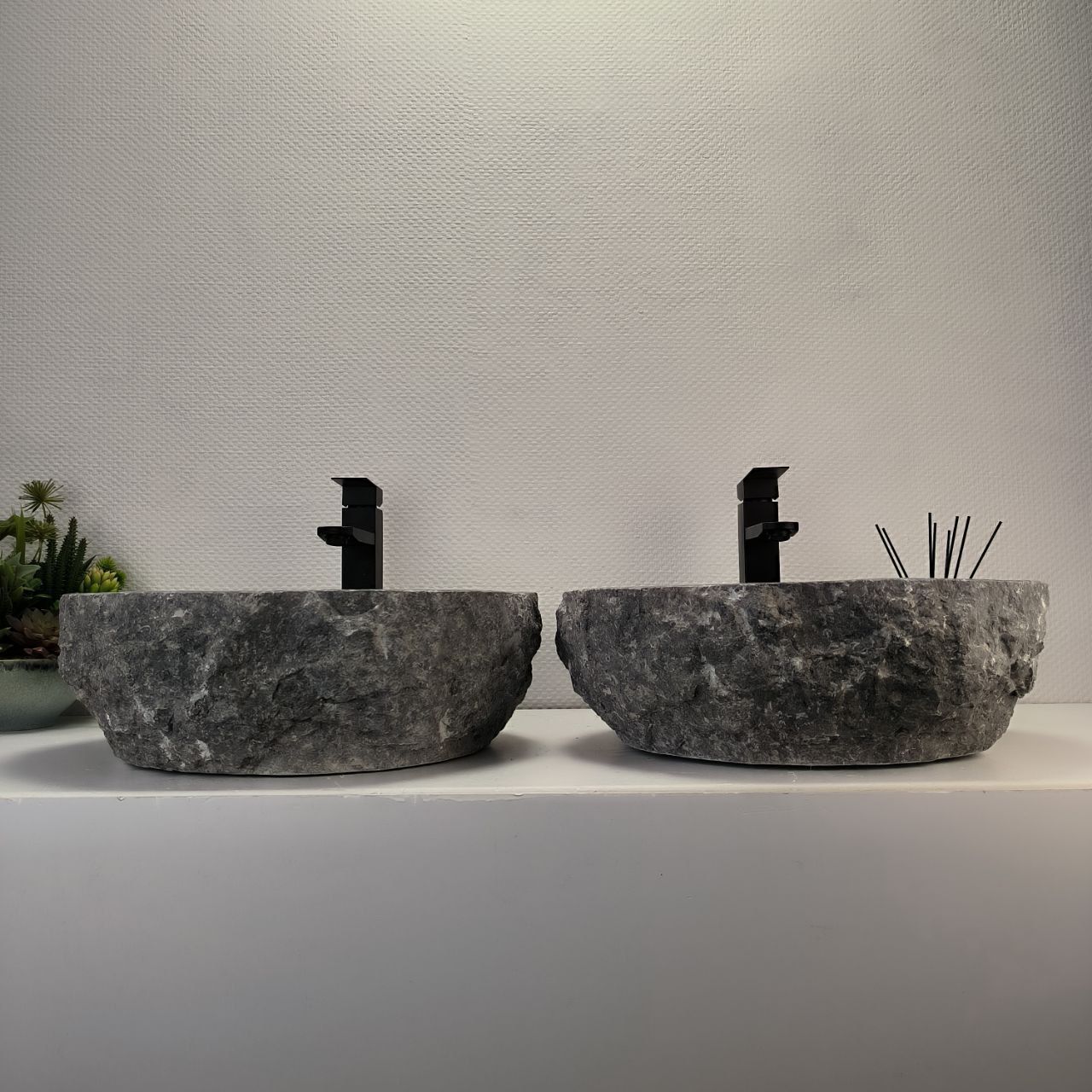 Раковина из мрамора ПАРА! Erozy Grey EM-62750 46*46*15 из натурального камня