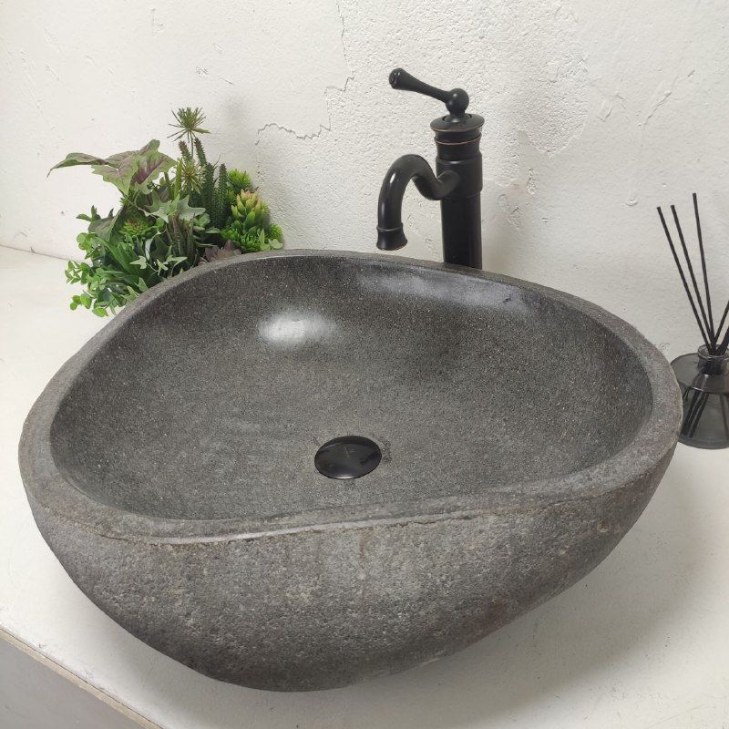Раковина из речного камня RS-61974 (57*52*16) из натурального камня